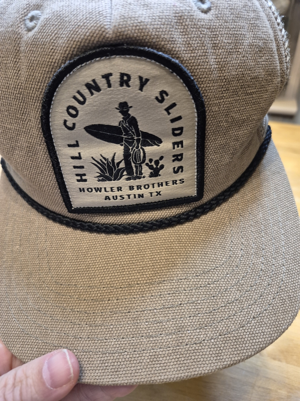 Hill Country Sliders Patch Trucker Hat - Tan with Black